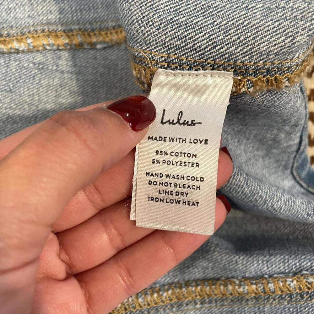 Blue denim mini dress with zipper down the front. lulus size medium - Picture 7 of 7